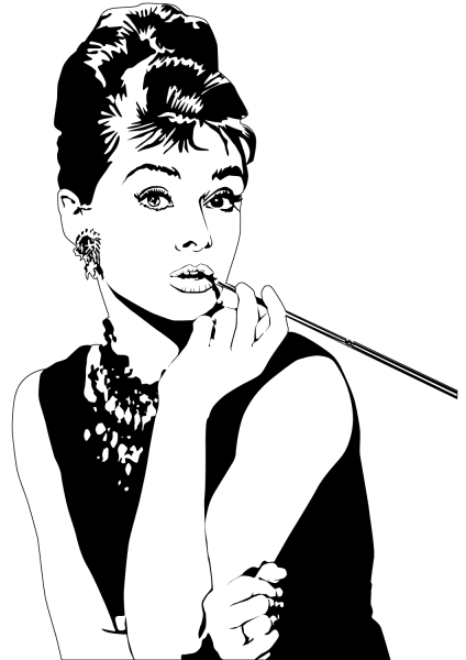 Audrey Hepburn coloring page image