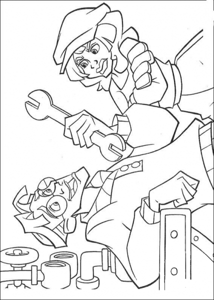 Audrey is giving a wrench  coloring page image