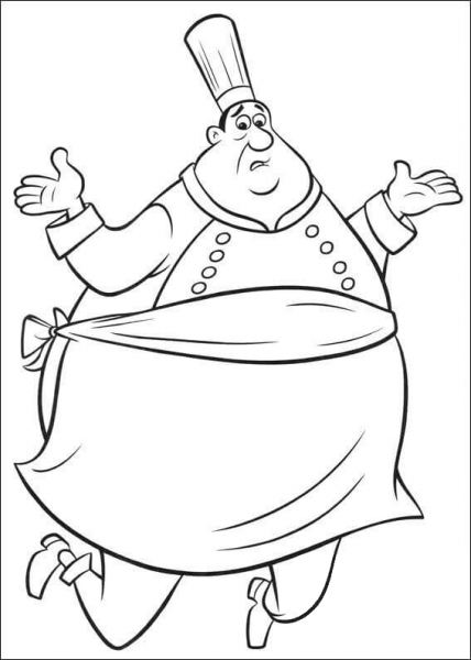 Auguste Gusteau Does not Know What To Do  coloring page image