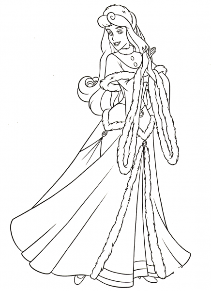 Aurora coloring page image