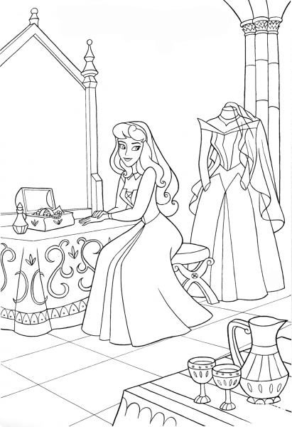 Aurora’s Wedding Day coloring page image