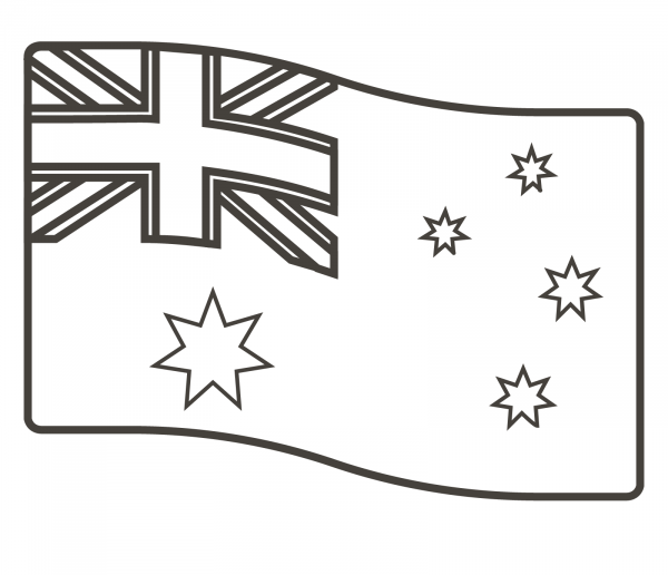 Australia Flag coloring page image