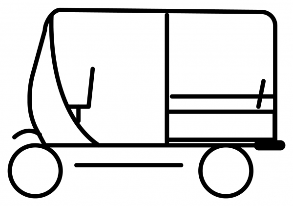 Auto Rickshaw Emoji coloring page image