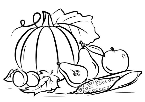 Autumn Harvest coloring page image