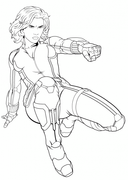 Avengers Black Widow coloring page image
