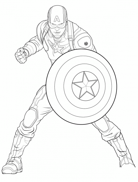 Avengers Captain America coloring page image