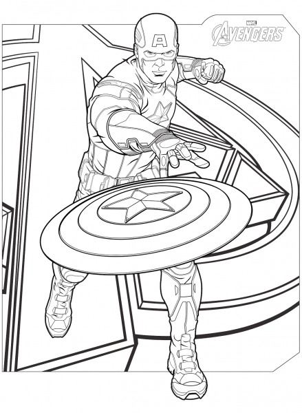 Avengers Captain America coloring page image