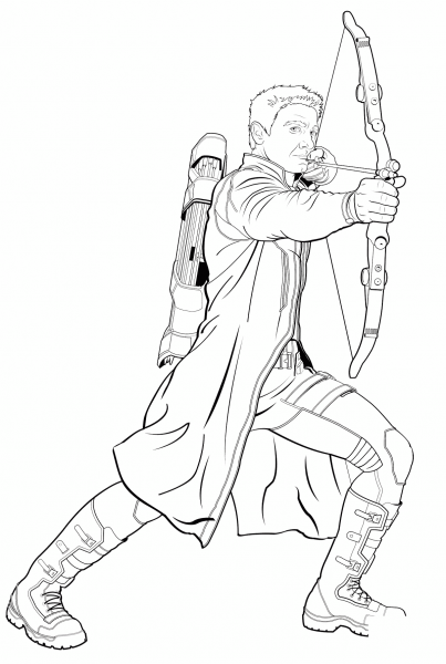 Avengers Hawkeye coloring page image