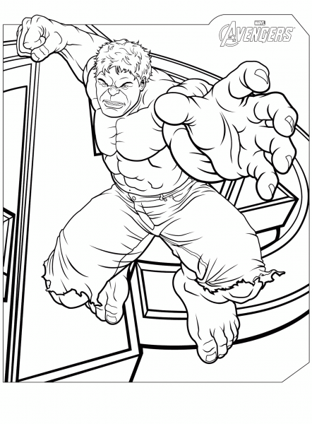 Avengers Hulk coloring page image