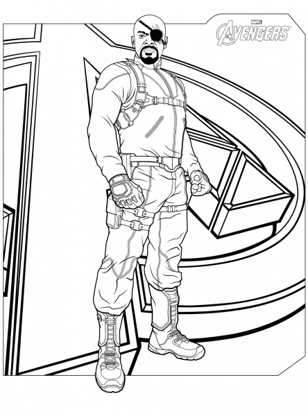 Avengers Nick Fury coloring page image