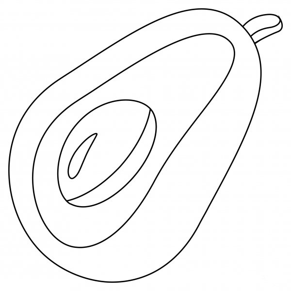 Avocado coloring page image