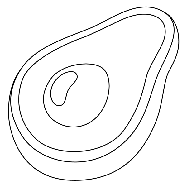 Avocado Emoji coloring page image