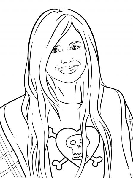 Avril Lavigne coloring page image
