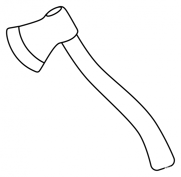 Axe Emoji coloring page image