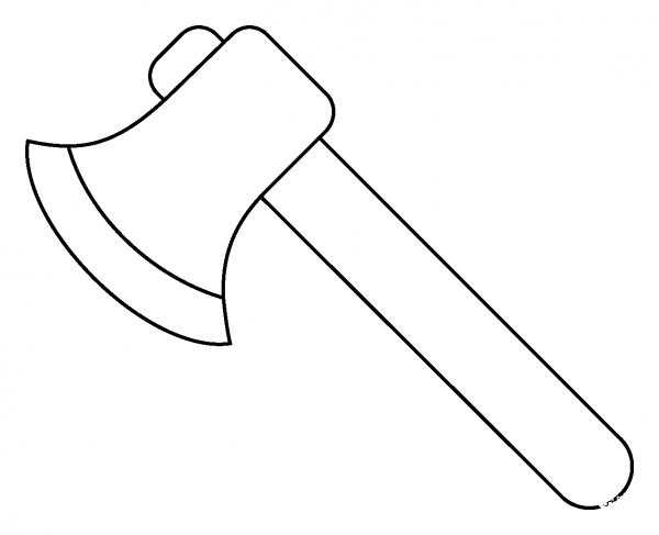 Axe Emoji coloring page image