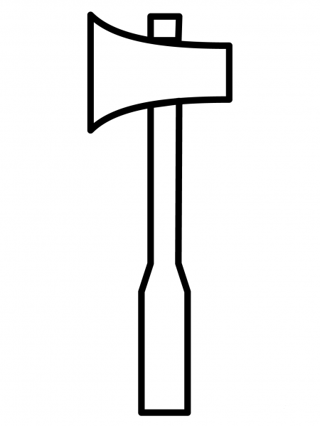 Axe Emoji coloring page image