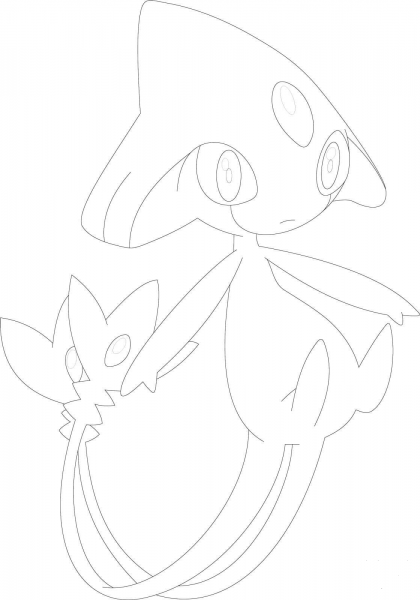 Azelf coloring page image