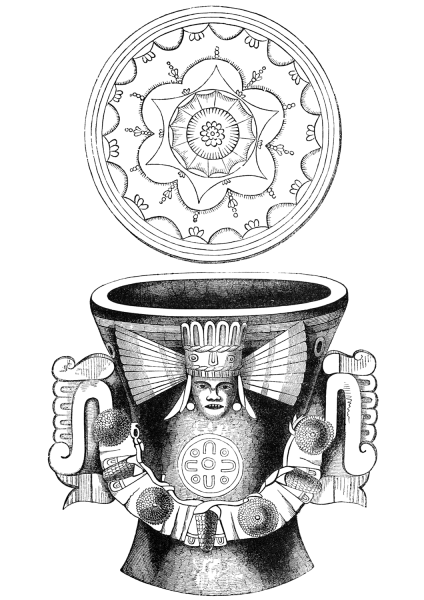 Aztec Funeral Vase and Cover coloring page image