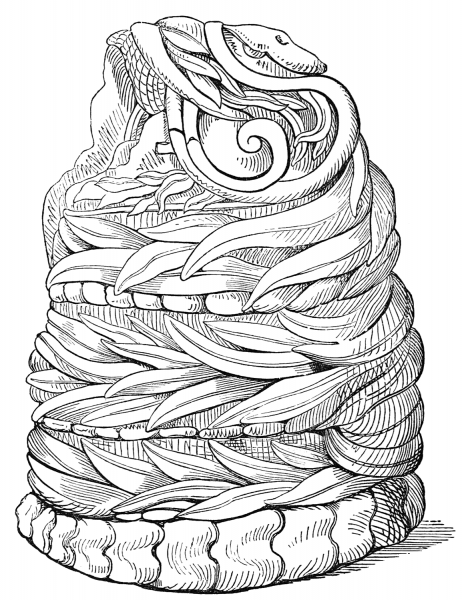 Aztec Serpent Figure coloring page image