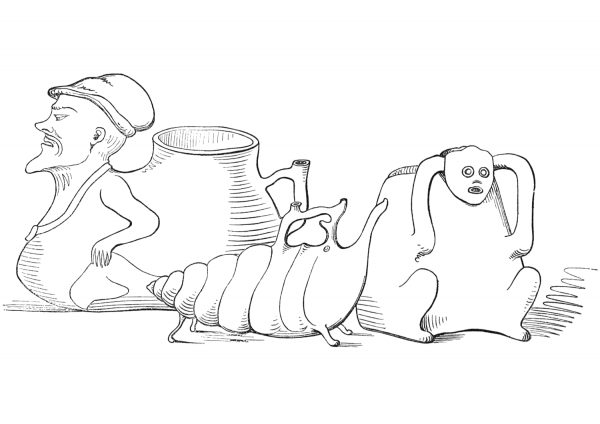 Aztec Vases and Vessels coloring page image