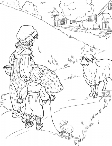 Baa Baa Black Sheep coloring page image