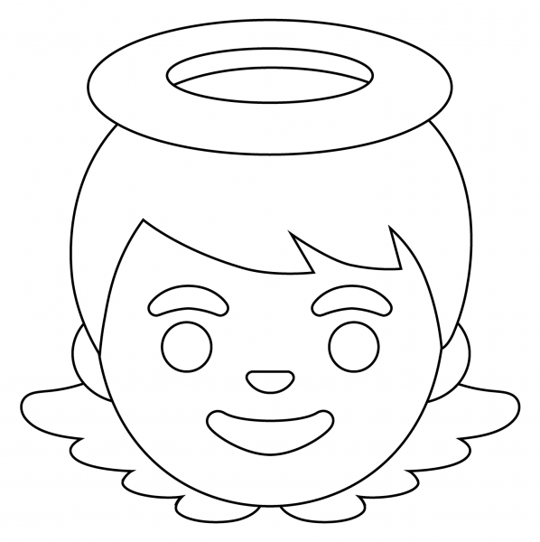 Baby Angel Emoji coloring page image