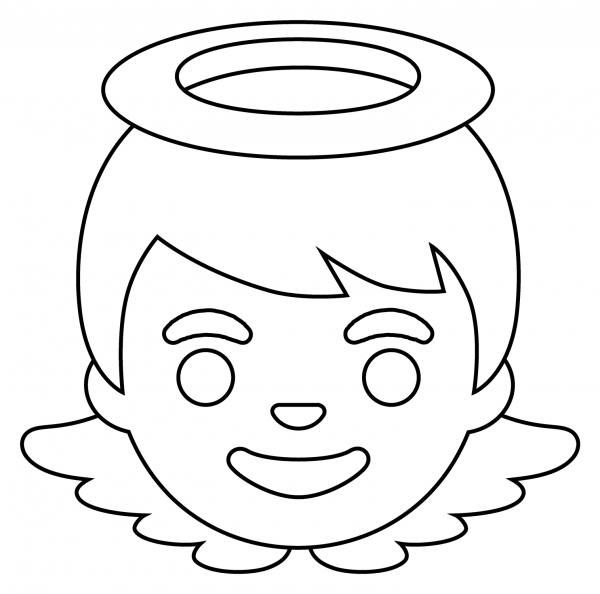 Baby Angel Emoji coloring page image