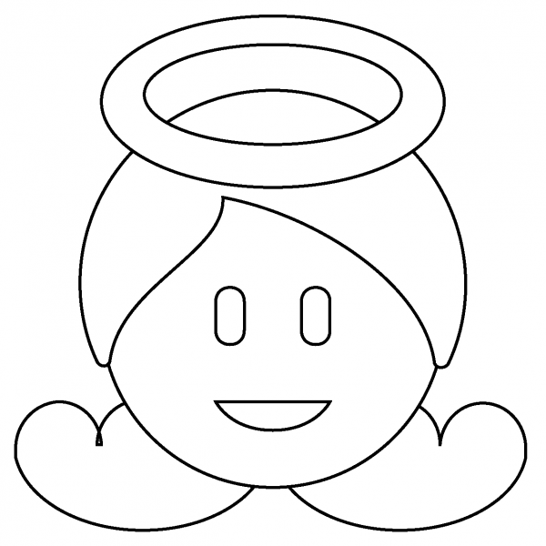 Baby Angel Emoji coloring page image