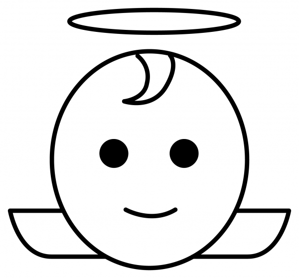 Baby Angel Emoji coloring page image