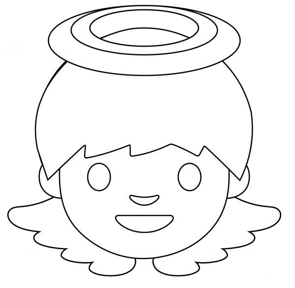 Baby Angel Emoji coloring page image