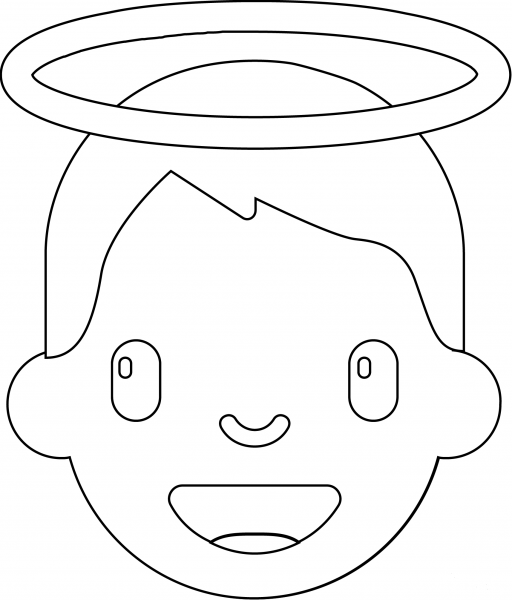 Baby Angel Emoji coloring page image