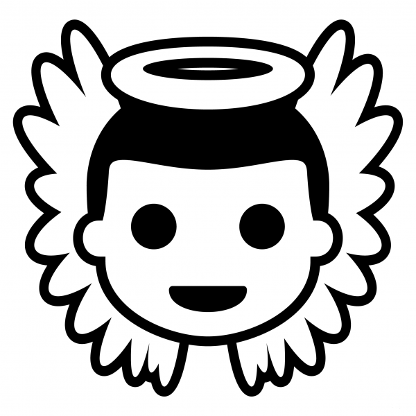 Baby Angel Emoji coloring page image
