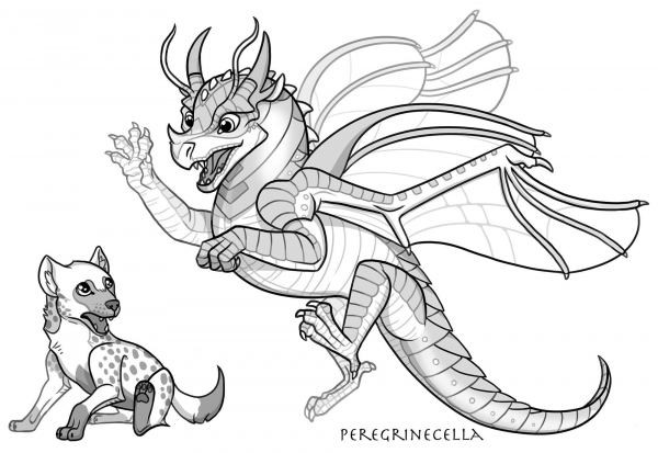Baby Beetlewing Dragon coloring page image
