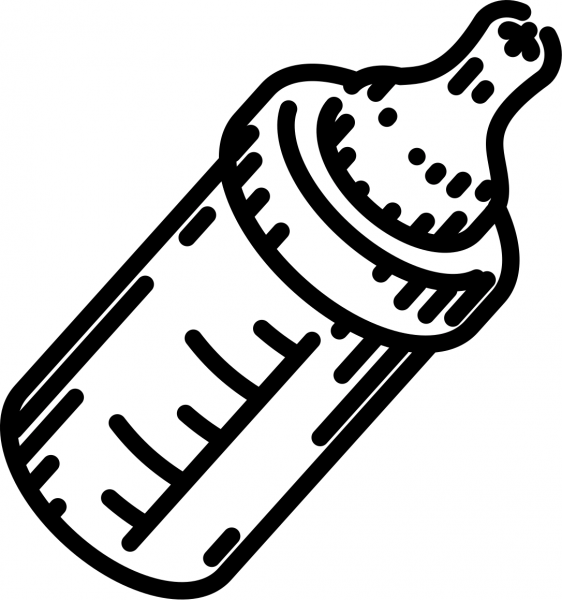 Baby Bottle Outlines coloring page image