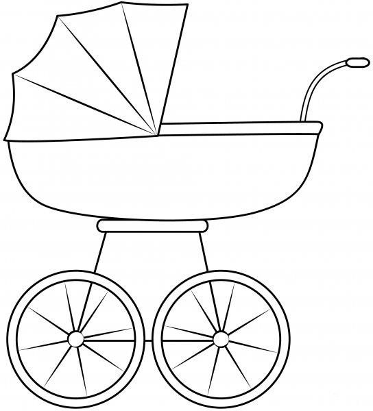 Baby Carriage coloring page image