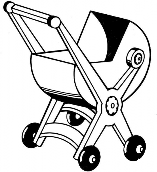 Baby Carriage kindergarten coloring page image