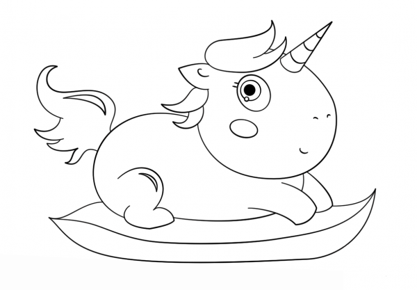 Baby Chibi Unicorn coloring page image