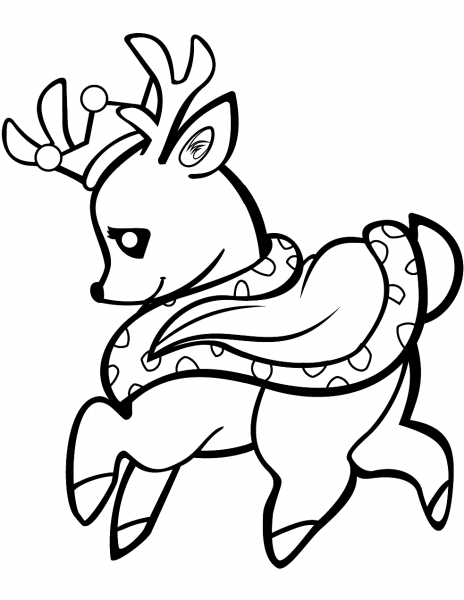 Baby Deer in a Crown coloring page image