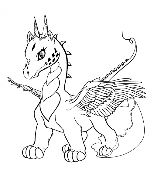 Baby Dragon coloring page image