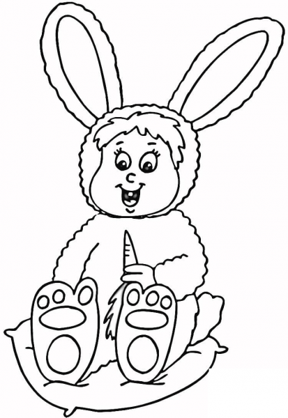 Baby Easter Bunny coloring page image