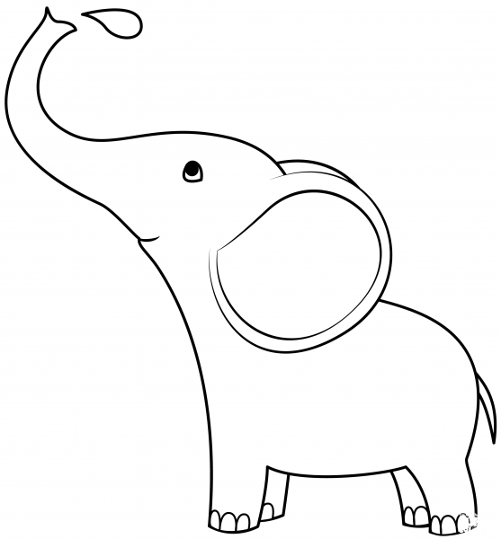 Baby Elephant coloring page image