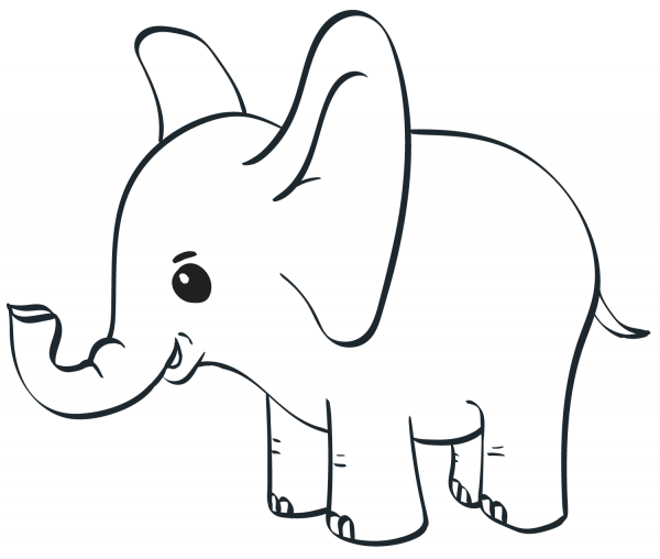 Baby Elephant coloring page image