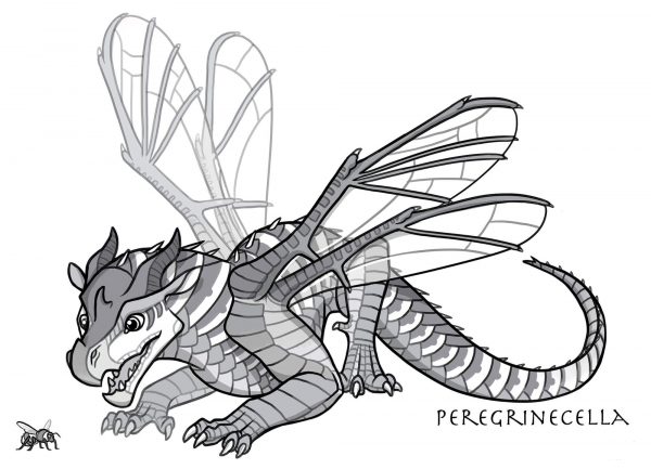Baby Hivewing Dragon coloring page image