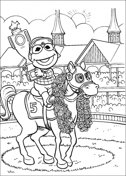 Baby Kermit is a Winner coloring page image