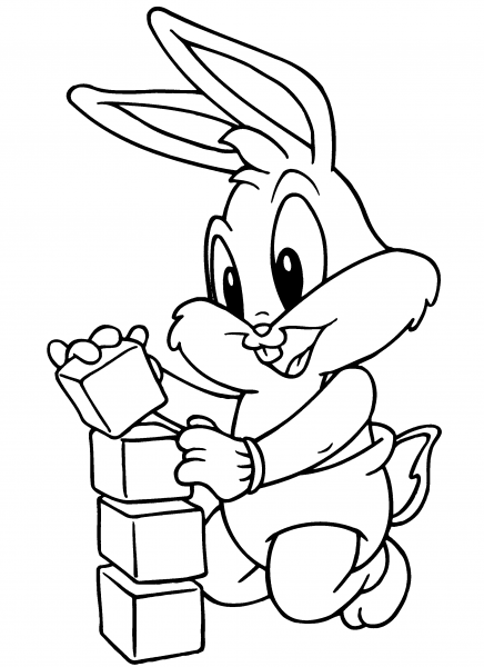 Baby Looney Tunes Bugs Bunny coloring page image