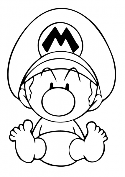 Baby Mario coloring page image