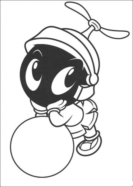 Baby Marvin The Martian coloring page image