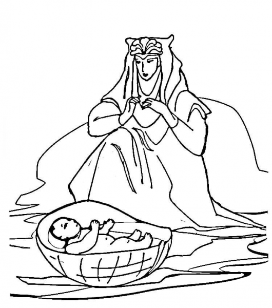 Baby Moses  coloring page image