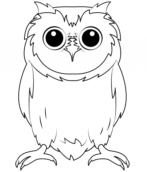Baby Owl coloring page image