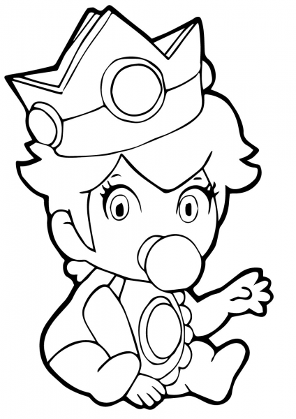Baby Princess Peach coloring page image